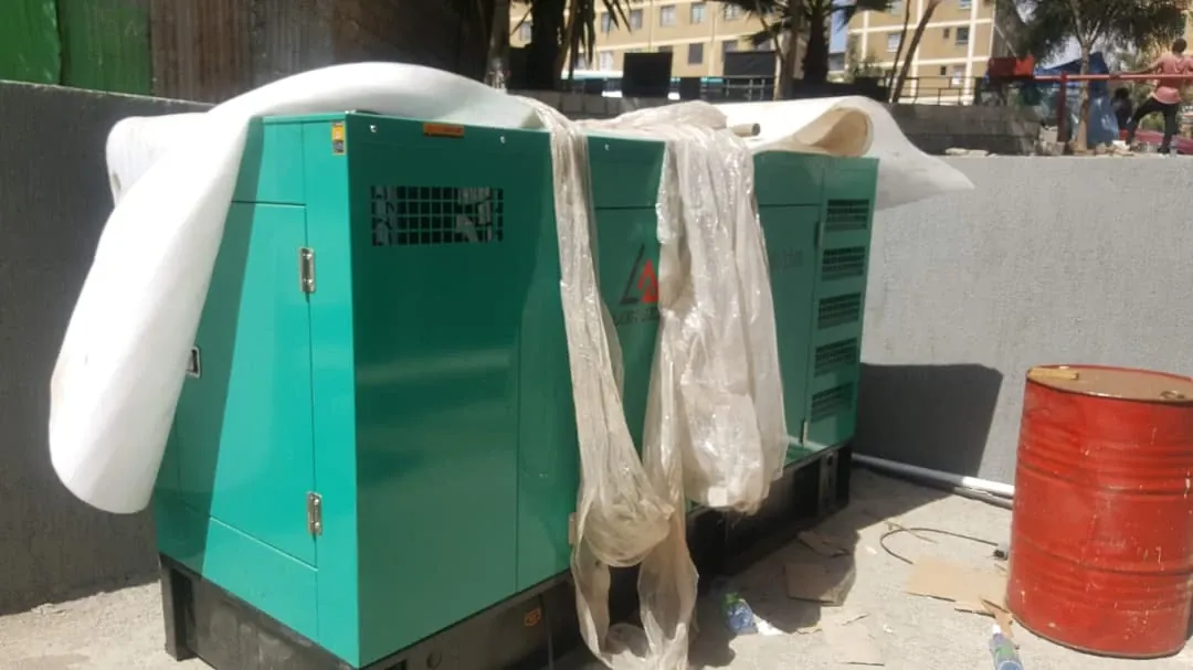 Cummins diesel generator installed on a site in Addis Ababa